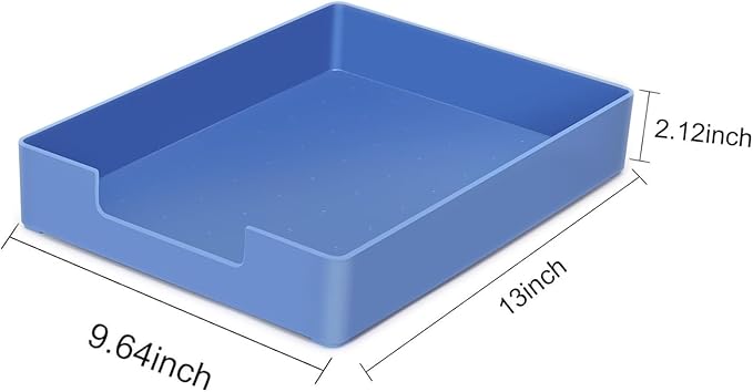 Desk Letter Tray, 2PCS A4 Size Plastic Stackable File Document Organizer, Office Desktop File Paper Holder, Book Storage Rack,Anti-Skid Stacking Support for Office Supplies (Blue)