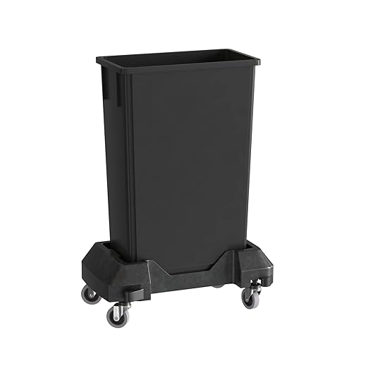 23 Gallon Black Slim Jim Trash Can with Dolly