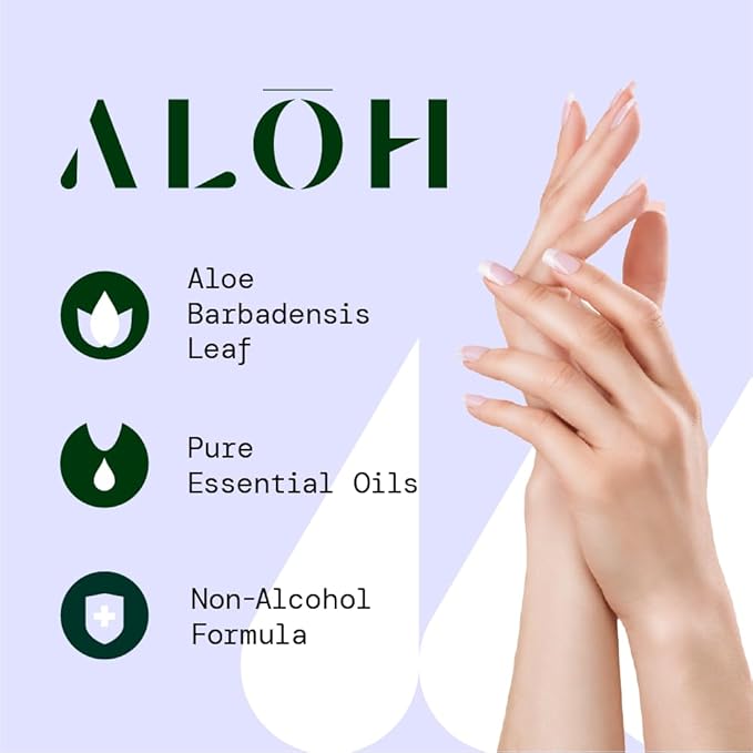 ALŌH Lavender Rosewood + Aloe Sanitizing Hand Wipes - Clean Hands, Clear Minds - On The Go Sanitizing Hand Wipes for Kids and Adults - Travel Size 3 Pack, 20ct Wipes (60 wipes)