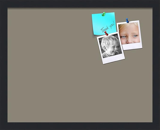 PinPix 19x15 Inch Cork Bulletin Board. This Decorative Framed Pin Board Comes with Pewter Design and a Satin Black Frame. Ideal for Home Office Decor or Message Board (PinPix-1812)