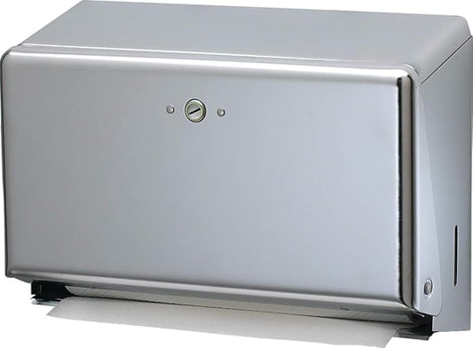 Carlisle FoodService Products T1950XC Mini C-Fold/Multifold Commercial Towel Dispenser, 250 Multifold / 150 C-Fold Towel Capacity, Chrome