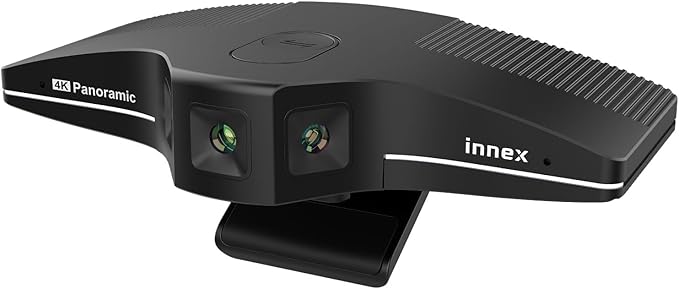 Innex C831 180° Panoramic 4K Wide Angle Webcam with Microphone, AI Facial Tracking for Windows, Mac, Easy Setup Conference Room Camera with Flexible View Angle for Meeting Room, Huddle Space