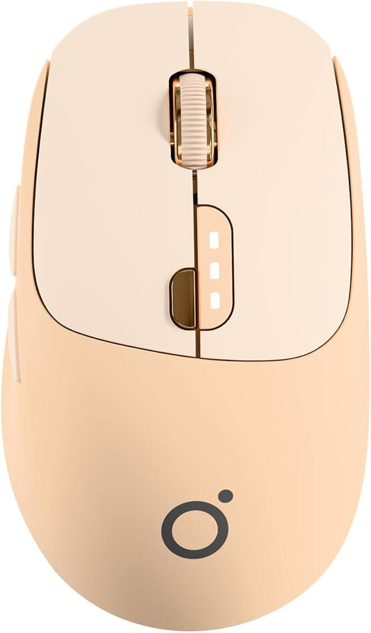 EWEADN Q5 Wireless Mouse, Bluetooth & 2.4G Quiet Computer Mouses with 1600 DPI, Battery Level Display, Ergonomic Office Mouse,6 Button Portable Cute Cordless Mice for Laptop/PC/Mac- Pink