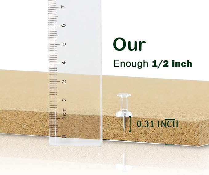 Cork Board Tiles 12"x12" - 1/2" Thick 10 Pack Cork Board Square Bulletin Boards Self Adhesive Corkboards for Walls Pin Boards Corkboards for Office Home School Decor