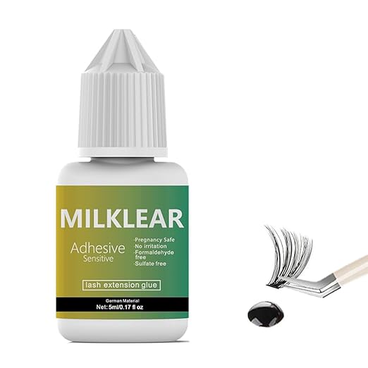 Lash Cluster Glue Waterproof, DIY Lash Extension Glue Sensitive Eyes,Individual Lash, DIY at Home, No Fumes, Last 2-3 Weeks, for Self Application or Salon Professionals 5ml