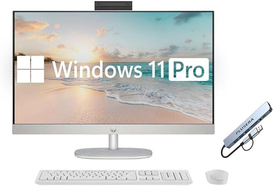 HP 27" FHD Touch-Screen All-in-One Computer, 12-Cores Intel Core Ultra 7, 32GB DDR5 RAM 1.5TB Storage (1TB SSD+512GB Docking Station Set), Windows 11 Pro with Microsoft Office Included, White