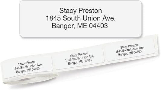Colorful Images Solid Gloss White Rolled Return Address Mailing Labels with Dispenser, Customize with Name & Shipping Address, 250 Self Adhesive, Easy Peel Sticker Label Roll, 3/4" x 2 1/2"