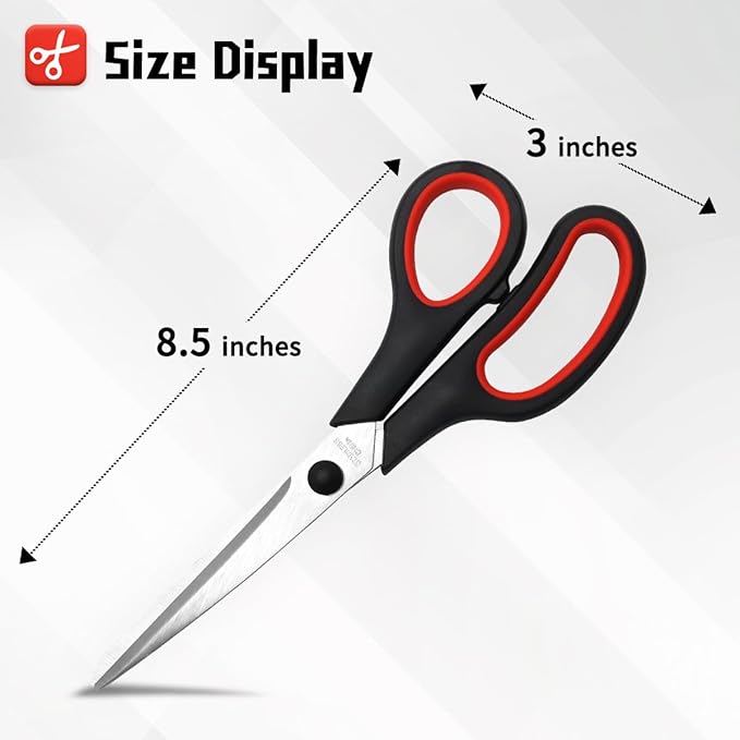 Vitoler Scissors All Purpose Heavy Duty,8.5" Kitchen Scissor for Food,Sewing Fabric Cutting, Right/Left Handed scissors for school
