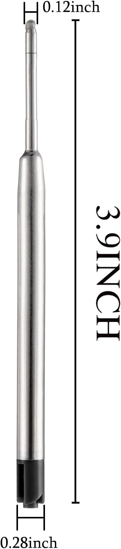 DunBong Pen Refills, Black Ink Refill Pack of 5, Replaceable Ballpoint Pen Refills, Medium Point Metal Refill (Black)