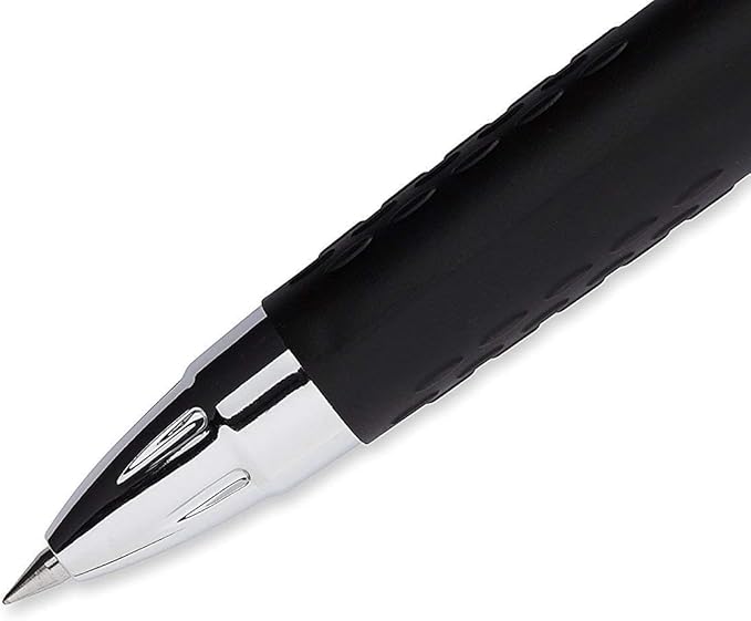 Signo 207 Roller Ball Retractable Gel Pens, Ultra Micro Point (0.38mm), Assorted colors Black And Blue Ink, 6 Count, Bundle with Plastic Reusable Pouch