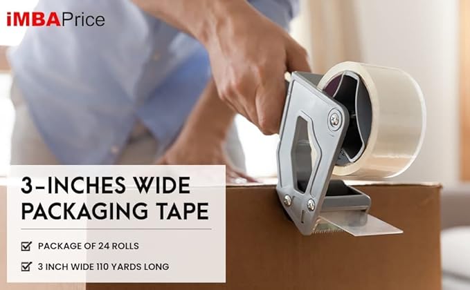 iMBAPrice - Brown/Tan Color Packaging Shipping Tape, 3-inches x 110 YDS, (Pack of 24)