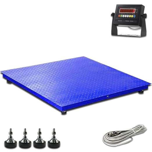 Liberty LS-800-4X5 NTEP Certified (Legal for Trade) Industrial Floor Scale | 48" x 60" | Capacity of 2,500 lbs x 0.5 lb + Blue