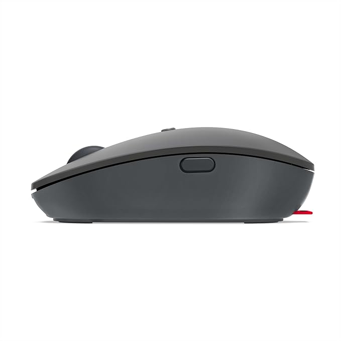 Lenovo Go USB-C Essential Wireless Mouse, 2.4 GHz Nano USB-C Receiver, Adjustable DPI, Rechargeable Battery, Ambidextrous, GY51C21210, Grey