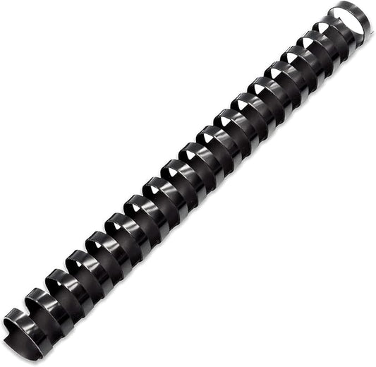 Binditek 50 Pack Plastic Binding Comb Spines, 7/8 Inch Diameter, 190 Sheet Capacity, 19 Ring, for Letter Size, Black, for Students and Coworkers