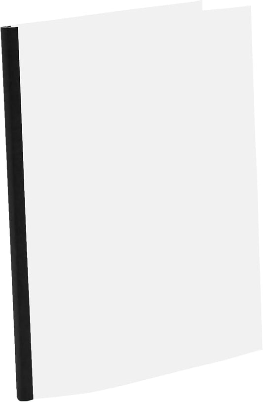 Thermal Binding Clear Covers with Steel Spine –for Thermal Binding Machines – Formerly Unibind – Used in Real Estate, Education and Various Businesses (Black, 100 Sheets Max - 66/Box)