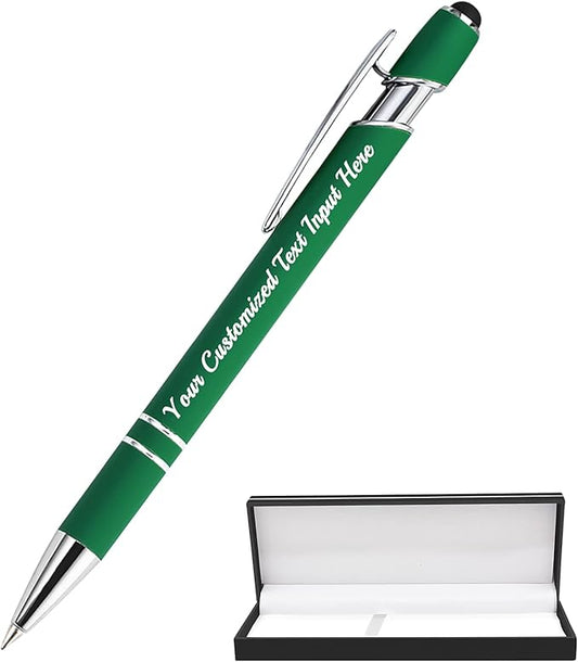 Personalized Ballpoint Pen 1pcs, Custom Pens Free Engraved Bulk with Name Logo, Soft Black Ink Stylus with Touch Metal Office, Gift for Anniversaries, Graduations, Birthdays