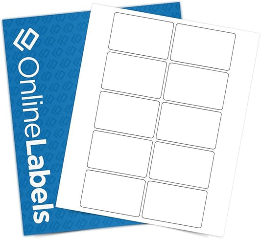 3 x 2 Rectangle Labels - Permanent, White Matte - Wax Melt, Soap, Address Labels - Pack of 1,000 Labels, 100 Sheets - Inkjet/Laser Printers - Online Labels