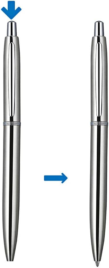 ChaoQ 3 Pcs Retractable Metal Ballpoint Pens, for Gift, Business, Office, 1.0mm Medium Point Black Ink, 6 Extras Replaceable Metal Refills - Stainess Steel