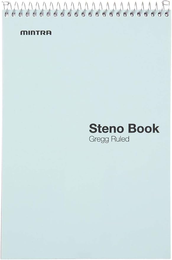 Mintra Office Steno Books (Pastel Colors 4pk - Green Tint Paper, Gregg Ruled)