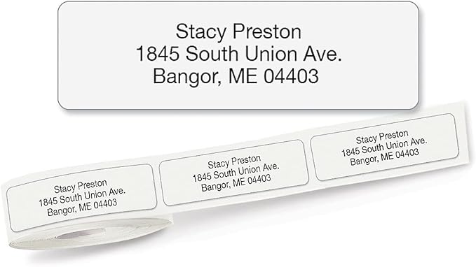 Personalized Return Address Labels, Roll of 500 Transparent Clear Self-Adhesive Labels Without Dispenser, Customize with Name & Shipping Address, Colorful Images