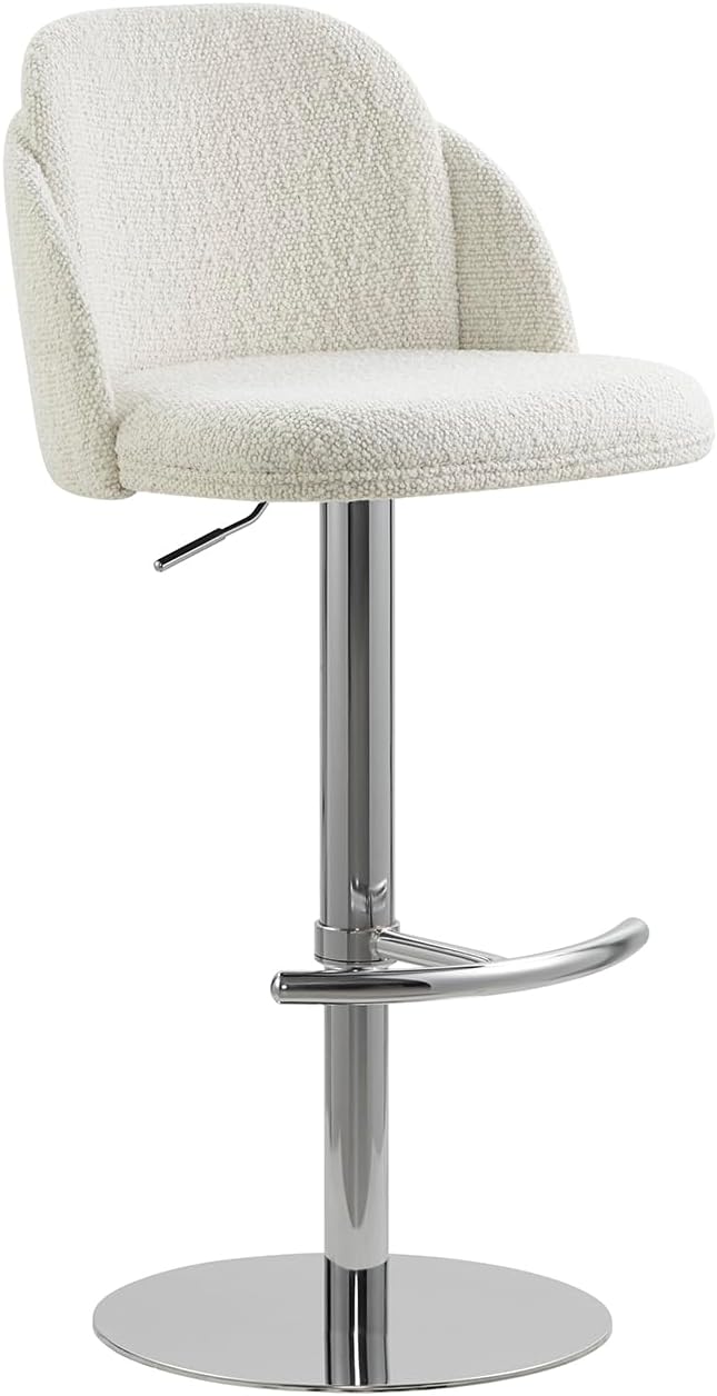 CHITA Adjustable Bar Stools Set of 3, Swivel Counter Height Stools with Stainless Steel Base for Bar, Kitchen Island, Dining Room, Silver