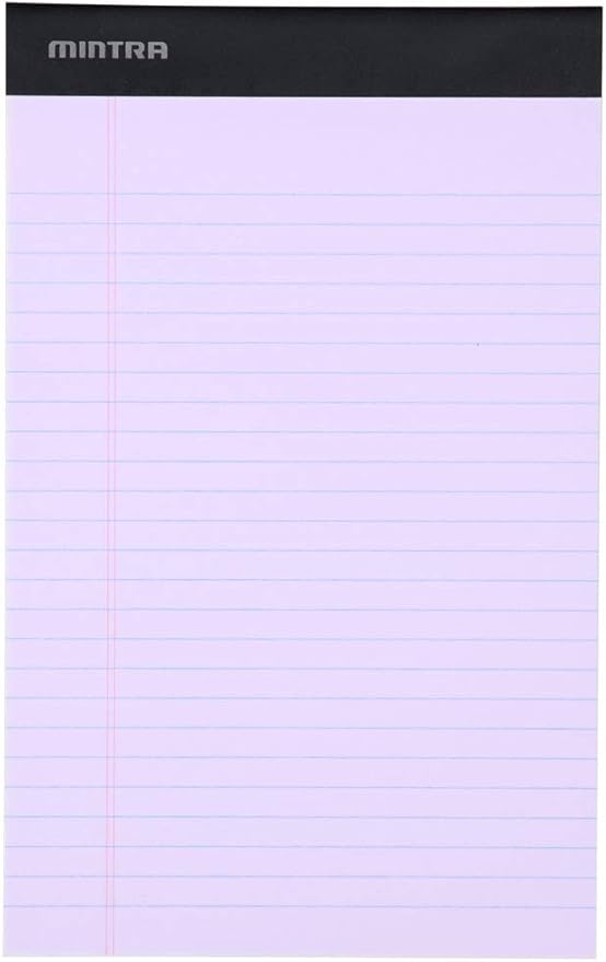 Mintra Office Legal Pads, ((Basic 6pk - (Pastel Set #2), 5in x 8in, Narrow Ruled))