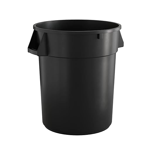 32 Gallon Black Round Commercial Trash Can