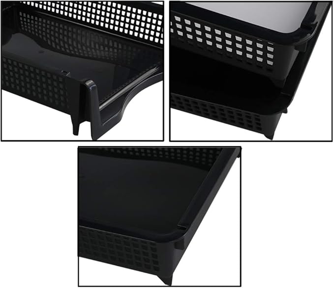Ggbin 6-Tier Desktop A4 Paper Organizer Tray, Stackable File Trays for Storage, Black
