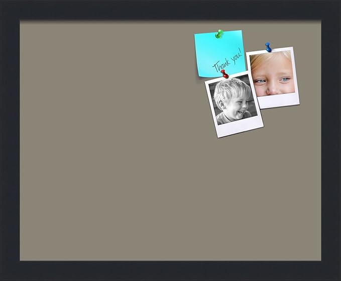 PinPix 15x12 Inch Cork Bulletin Board. This Decorative Framed Pin Board Comes with Pewter Design and a Satin Black Frame. Ideal for Home Office Decor or Message Board (PinPix-1812)