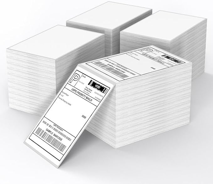 Direct Thermal Label-Shipping Label 4x6-NefLaca Thermal Printer Sticker 4"x6",Compatible with Rollo,Nelko,Zebra. MUNBYN Printer(4 Packs of Total 4000 Labels)