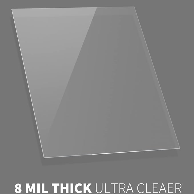 Binditek 50 Pack 8 Mil Binding Presentation Covers, Ultra Clear, 8.5 x 11 Inches, Letter Size, Square Corners, Un-Punched