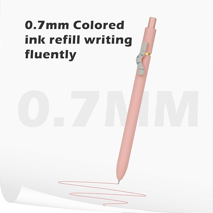 Ddaowanx Cat Gel Pens, 6 Assorted Colors 0.7mm Cute Colored Pens Fine Point Smooth Writing,Kawaii Office School Supplies,Cat Gifts for Women(6 Pcs Cat, Multicolor)