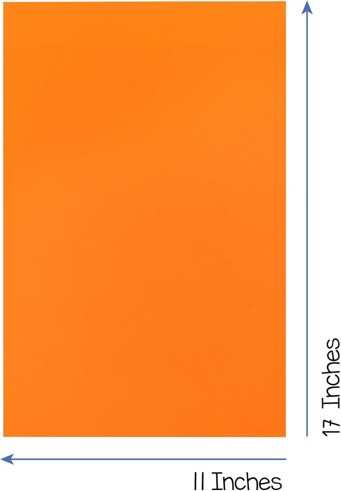 Hygloss Bright Orange Colored Cardstock - 11x17-Inch, 50 Sheets, 65 lb/ 176 gsm, Fade-Resistant, Acid-Free Color Card Stock Paper