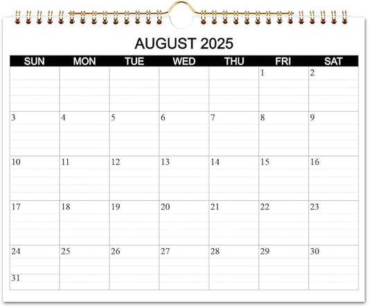 Calendar 2025-2026 - Wall Calendar 2025-26 Runs from August 2025 to December 2026, 17 Months Calendar with Thick Paper for Planning at Home or Office, 8.5 x 11 Inch, Black