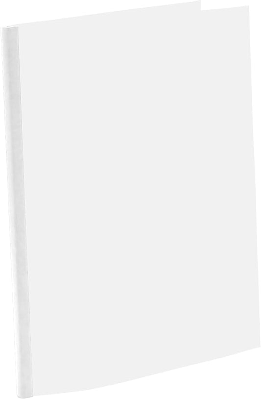 Thermal Binding Clear Covers with Steel Spine –for Thermal Binding Machines – Formerly Unibind – Used in Real Estate, Education and Various Businesses (White, 80 Sheets Max - 72/Box)
