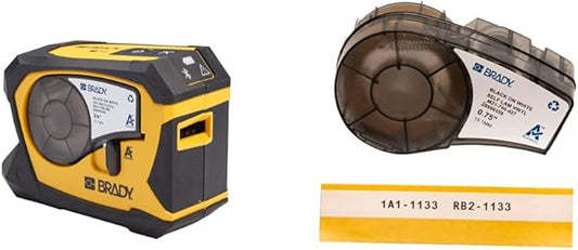 Brady M211 Portable Bluetooth Label Printer and Authentic Self-Laminating Wire Wrap Labeling Tape