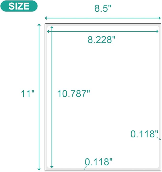 MFLABEL Full Sheet Sticker Label, Address Sticker, White Matte Label Paper, 8-1/2" x 11" Shipping Labels for Laser & Inkjet Printer (1200 Labels, 1200 Sheets)