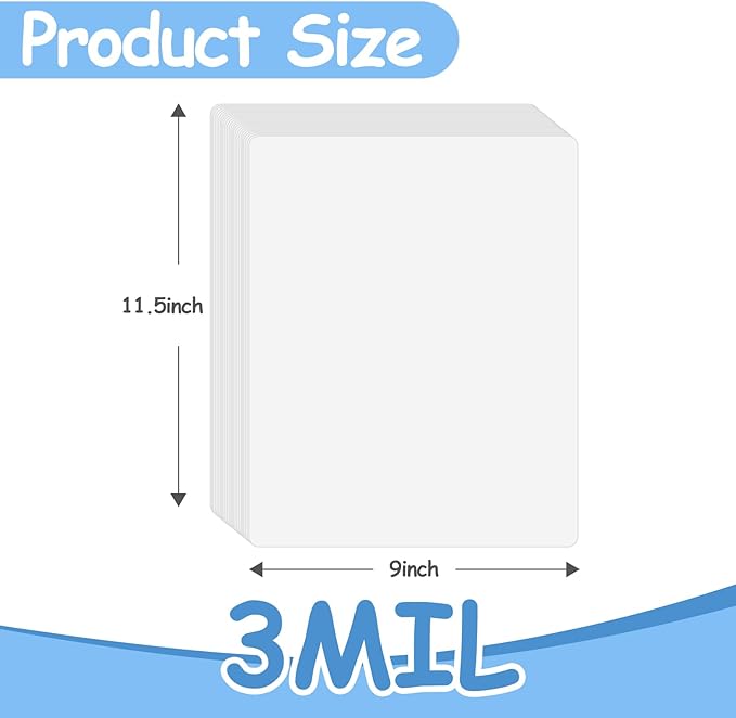 Clear Thermal Laminating Pouches 3mil Letter Size Plastic Laminator Sheets 9 x 11.5 Inch (2000 Pack)