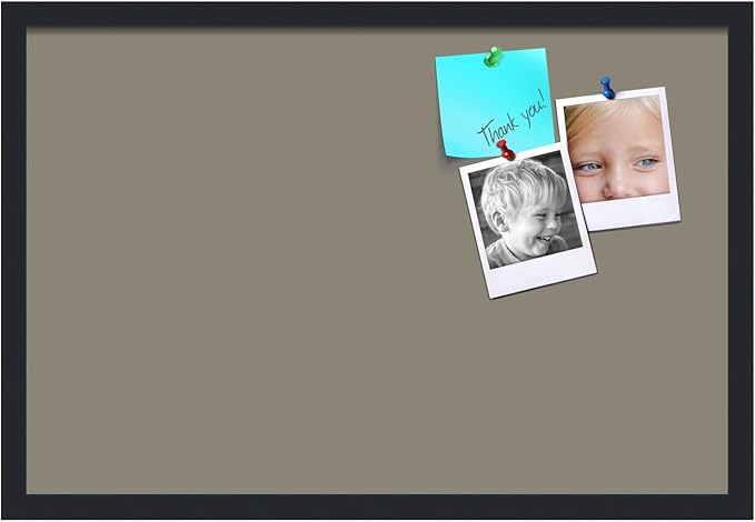 PinPix 27x18 Inch Cork Bulletin Board. This Decorative Framed Pin Board Comes with Pewter Design and a Satin Black Frame. Ideal for Home Office Decor or Message Board (PinPix-1812)