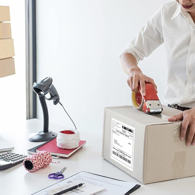 MFLABEL 4"x6" Fanfold Shipping Labels - 2000 Direct Thermal Labels (2 Stacks) for Rollo/Zebra Printers | Ultra-Strong Adhesive, Waterproof & Fade Proof | FedEx/USPS/UPS, Amazon FBA & Ebay Certified