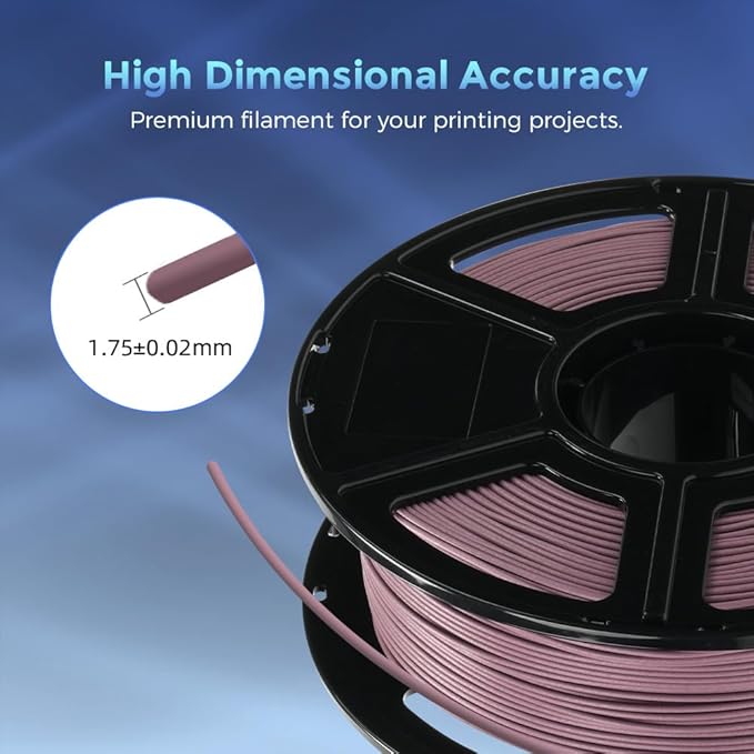 FLASHFORGE Carbon Fiber PLA Filament 1.75mm, Carbon Fiber Reinforced PLA 3D Printer Filament, 1KG Spool Dimensional Accuracy +/- 0.02mm, High Strength & High Abrasion-Resistance (Dusty Pink)