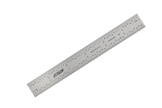 6 Inch Precision Rule, 4R (8ths, 16ths, 32nds, 64ths), Made in US, Metal Working and Fabrication, Carpentry, Woodworking and More (Rigid, 6 Inch)