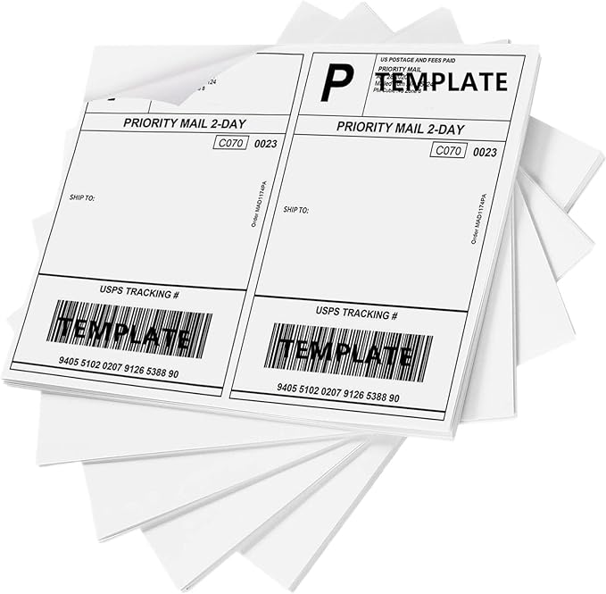 Shipping Label 2 per Sheet /8.5 "x 5.5" Mailing Labels for Laser and Inkjet Printers, Half Page Self Adhesive Sticker Labels for Packages (500 Sheets, 1000 Labels)