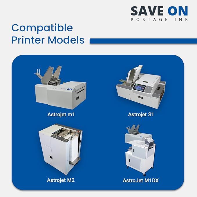 Save On Postage Ink, (2-Pack Memjet Ink Cartridge Compatible Astro 123-2413 | Memjet Ink Compatible HI-Cap Cyan Ink Tank for AstroJet M1 M2 S1 and M1DX | 2 Pack