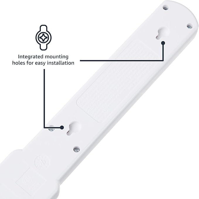 Amazon Basics Surge Protector Power Strip, 6-Outlet with 200J Protection, 2ft Extension Cord, Rectangle, White (20 Pack)