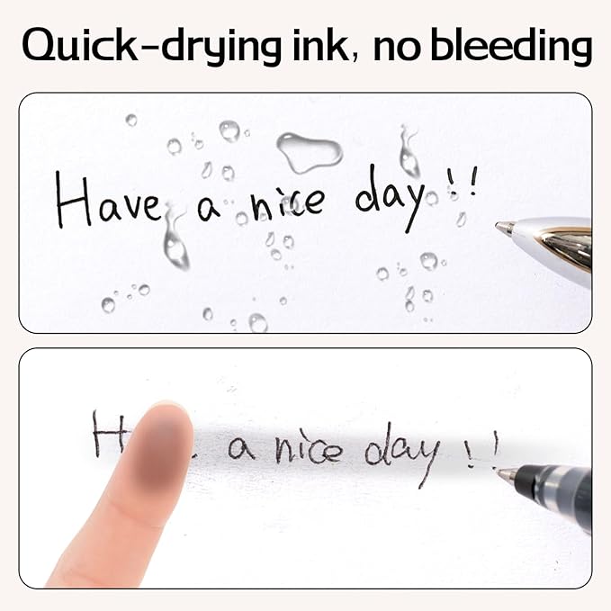 deli Gel Pens, 30 Pcs Retractable Pens Black Ink, Medium Point Pen Bulk 0.7mm, Smooth Writing, Fast Dry, No Bleed for Journaling Note Taking, Home School Office Supplies