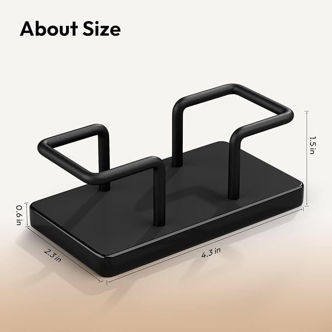 NIUBEE Acrylic Business Card Holder: Metal Business Card Display Stand for Desk - Frosted Gift Card Organizer for Office, Reception, Desktop (Black) - 2pack