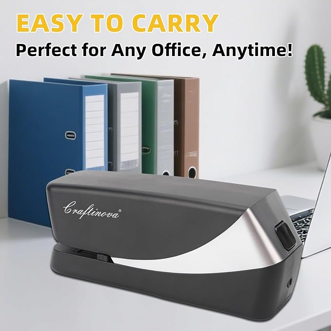 Electric Stapler, Automatic Stapler, Include 2000 Staples and 1 Staple Remover, Heavy Duty, Store 210 Staples，AC or Battery Powered, 25 Sheet Capacity.