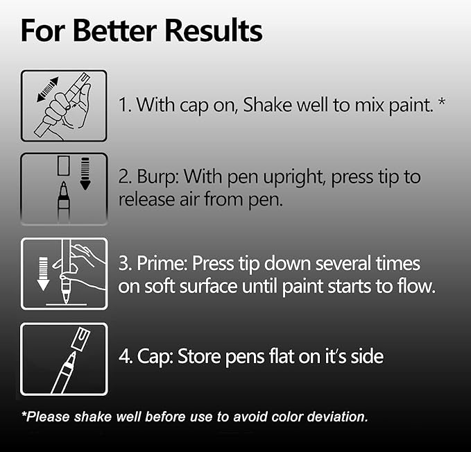 TFIVE Yellow Paint Pens Markers - 12 Pack Oil Based Permanent Marker, Medium Tip, Never Fade, Quick Dry, Waterproof Paint Pen for Rocks Painting, Wood, Fabric, Plastic, Canvas, Glass, Metal