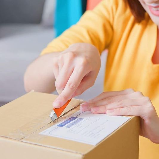 DIYSELF 24-Pack Utility Knife, Retractable Box Cutter for Cartons, Cardboard and Boxes, Boxcutter, Small Box Knife, Box Cutters Bulk (Orange)